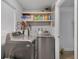 Well-equipped laundry room featuring modern appliances and shelving at 6464 Inca St, Orlando, FL 32807