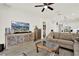 Cozy living room featuring a large television, comfortable seating, and an open floor plan at 8448 Greenbank Blvd, Windermere, FL 34786