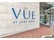 Close-up of the Vue at Lake Eola signage, showcasing the building's modern branding and design at 150 E Robinson St # 801, Orlando, FL 32801