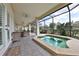 Gorgeous covered patio with spa, ceiling fans, and beautiful views, perfect for entertaining and relaxation at 2446 Sweetwater Country Club Dr, Apopka, FL 32712