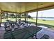 Shaded picnic area by the lake, offering a perfect spot for outdoor dining and relaxation at 2446 Sweetwater Country Club Dr, Apopka, FL 32712