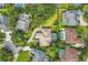 Aerial view of the home and surrounding neighborhood featuring many private pools at 8740 Ingleton Ct, Orlando, FL 32836