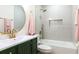 Bathroom features a modern vanity, stylish fixtures, and a shower-over-tub at 2637 Florence St, Orlando, FL 32818