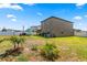 Expansive backyard featuring a well-maintained lawn, a dining set, and fresh landscaping offers relaxation and entertainment at 5637 Beggs Road, St Cloud, FL 34771