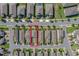 Aerial view of a neighborhood highlighting the layout of the homes at 16137 Azure Key St, Winter Garden, FL 34787