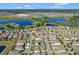 Beautiful aerial view of a neighborhood with well-maintained homes, lush landscaping, and community lakes at 16137 Azure Key St, Winter Garden, FL 34787