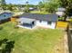 Aerial view showcasing backyard, new roof, patio, well kept lawn, and fenced perimeter at 2412 Yule Tree Dr, Edgewater, FL 32141