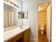 Bathroom with a single sink vanity and a view into the toilet and shower room at 4405 S Semoran Blvd # 4, Orlando, FL 32822