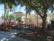 Outdoor picnic area with tables offers a relaxing space for gatherings and enjoying the outdoors at 2302 Silver Palm Dr # 203, Kissimmee, FL 34747