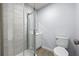 Bathroom with a glass-enclosed shower and modern vanity, offering a sleek and contemporary design at 2763 E Waco Dr, Deltona, FL 32738