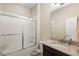 Well-lit bathroom features a shower-tub combo, granite vanity, and modern fixtures at 3333 Messina Dr, Lake Mary, FL 32746