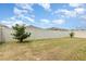 Large back yard is fenced and includes some landscaping at 4351 Finch Ln, Kissimmee, FL 34746