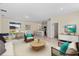Open-concept living room with neutral decor, a dining area, and a view of the backyard at 14470 Sw 46Th Ct, Ocala, FL 34473