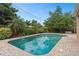Backyard pool with brick pavers, lush landscaping, and a well-maintained privacy fence at 1618 Pepperidge Dr, Orlando, FL 32806