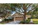 Lovely home with well-manicured front yard, mature trees, and a two car garage at 30546 Lipizzan Ter, Mount Dora, FL 32757