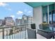 Balcony with city views, outdoor seating and stylish decor at 322 E Central Blvd # 1909, Orlando, FL 32801
