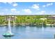 Beautiful lake view with a fountain in a lush green environment at 322 E Central Blvd # 1909, Orlando, FL 32801