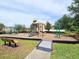 Community playground with slides, swings, and benches surrounded by green space at 3506 Creswick Cir, Orlando, FL 32829
