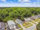 Aerial view of homes surrounded by lush greenery and clear blue skies at 6148 Landrace Ln, Orlando, FL 32807