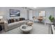 Comfortable living room with stylish decor, featuring a modern sofa, contemporary artwork, and cozy lighting at 7 Garvey Ln, Frostproof, FL 33843