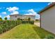 A well-maintained backyard features a plush lawn and manicured hedges at 9544 Mere Pkwy, Orlando, FL 32832