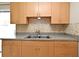 Kitchen features stainless steel sink, tan cabinetry, and decorative backsplash at 994 Lormann Cir, Longwood, FL 32750