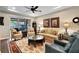 Spacious living room with comfortable seating, a ceiling fan, and large windows at 1767 Piedmont Pl, Lake Mary, FL 32746