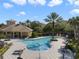 Resort-style swimming pool surrounded by lounge chairs and lush tropical landscaping at 1767 Piedmont Pl, Lake Mary, FL 32746