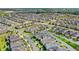 Aerial view of homes in a neighborhood featuring well-maintained lawns, sidewalks, and landscaping at 17985 Adrift Rd, Winter Garden, FL 34787