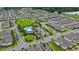 Aerial view of neighborhood with community park, playground, and pool amenities at 17985 Adrift Rd, Winter Garden, FL 34787