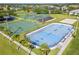 Aerial shot of community sports courts, including basketball, tennis, and hockey at 2704 Gorst Rd, Winter Garden, FL 34787