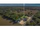 Aerial view outlining property boundaries with a home, outbuildings, and greenery on a vast landscape at 36208 Micro Racetrack Rd, Fruitland Park, FL 34731