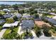 Neighborhood aerial view showcasing the property, with a screened pool, mature trees, and surrounding homes at 5100 La Croix Ave, Belle Isle, FL 32812