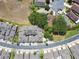 An aerial shot of community homes with lush landscaping and neighborhood streets at 13241 Fountainbleau Dr, Clermont, FL 34711