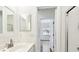 Bathroom with a shower, and view to the bedroom at 13241 Fountainbleau Dr, Clermont, FL 34711