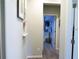 Hallway leading to another room featuring carpet flooring and light colored walls with decorative pictures at 11746 Water Run Aly, Windermere, FL 34786