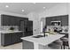 Charming kitchen featuring stainless appliances, quartz countertops, backsplash, gray cabinets, and island at 119 Argyle Gate Loop Rd, Dundee, FL 33838