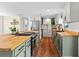 Charming kitchen with butcher block island and modern stainless steel appliances at 17409 Division St, Montverde, FL 34756