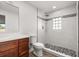 Modern bathroom featuring a walk-in shower, stylish vanity, and contemporary fixtures, perfect for relaxation at 2426 Abbey Ave, Orlando, FL 32833