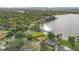 Breathtaking view of a lakefront property with a private dock surrounded by lush trees and greenery at 3108 Troy Dr, Orlando, FL 32806