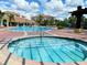 Pool and spa area with lounge chairs, umbrellas, and lush landscaping, creating a relaxing outdoor space at 4024 Breakview Dr # 40604, Orlando, FL 32819