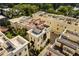 Aerial view showcasing the property's rooftop terrace, landscaping, and prime location at 654 Mariposa St, Orlando, FL 32801