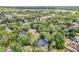An aerial view of a lush neighborhood, showcasing the tree coverage and a home with screened in pool at 1039 Whispering Cv, Casselberry, FL 32707
