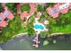 Aerial view showing the pool, boat dock and covered gazebo area, great amenities for residents at 1111 Salerno Ct # Ge, Orlando, FL 32806