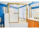 Bathroom with a shower/tub combo, tile flooring, and updated vanity at 1111 Salerno Ct # Ge, Orlando, FL 32806