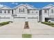 Charming townhome with a two-car garage, neutral gray siding, and well-manicured landscaping at 12079 Scrub Palm Ln, Orlando, FL 32824