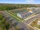 Aerial view of townhouses showcases community, pond, and surrounding neighborhood at 1341 Wycliffe Way, St Cloud, FL 34771