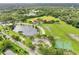 Beautiful aerial view of the community park with lakes, baseball fields, and recreational amenities at 1523 Casa Park Cir, Winter Springs, FL 32708