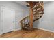 Unique rustic staircase, featuring a custom wood design, connecting multiple levels of the home at 1526 Maytown Rd, Oak Hill, FL 32759