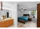 Split bedroom showcases a full vanity and sink, plus a scenic window at 2808 Revere Ct, Casselberry, FL 32707